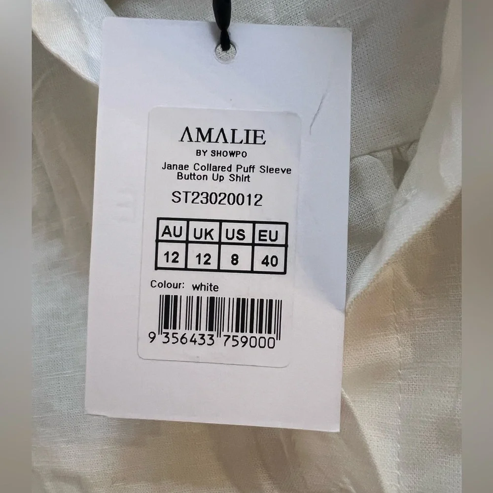 Showpo White Puff Sleeve Button Down Shirt - Picture 10 of 10